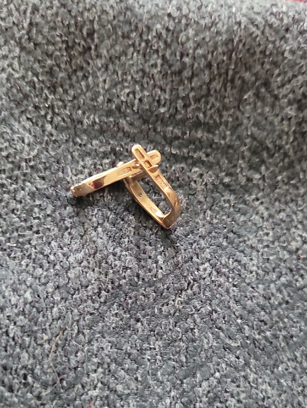 Small 14K Russian Pink Gold Earrings with Zirconia